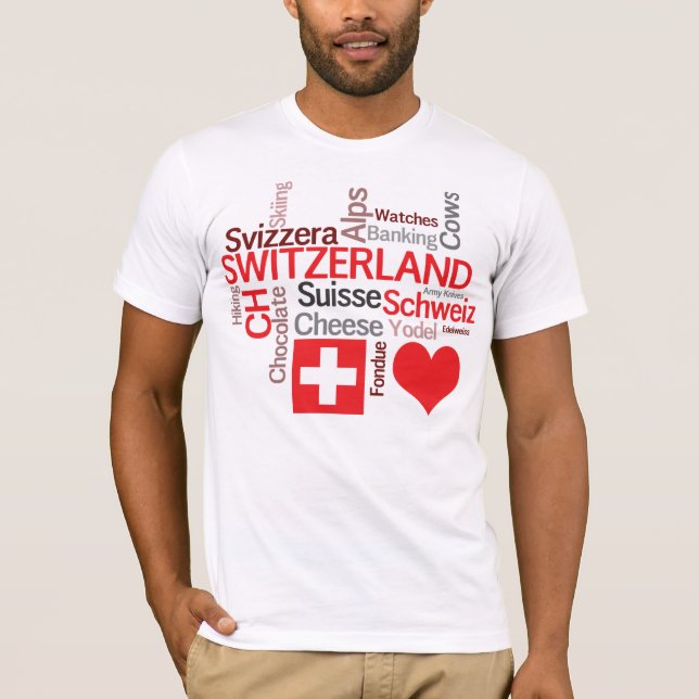 Favorit- schweiziska saker - jag älskar Schweitz Tee Shirt (Framsida)