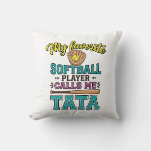 Favorit Softbollspelare Kallar Mig TATA Tröja Desi Kudde