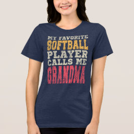 Favorit Softbollspelare Mormor Typografi T Shirt