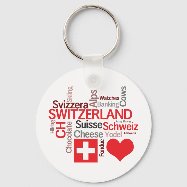 Favorit Swiss Sak - I Kärlek Schweiz Nyckelring (Framsida)