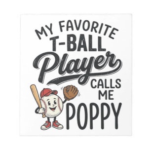 Favorit T-Ball Spelare Kallar Mig Poppy Tröja Desi Anteckningsblock