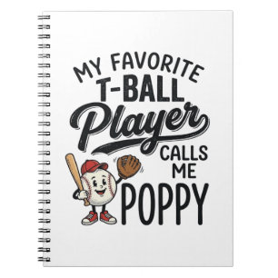 Favorit T-Ball Spelare Kallar Mig Poppy Tröja Desi Anteckningsbok