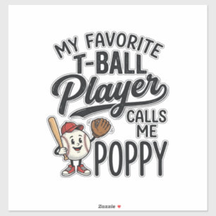 Favorit T-Ball Spelare Kallar Mig Poppy Tröja Desi Klistermärken