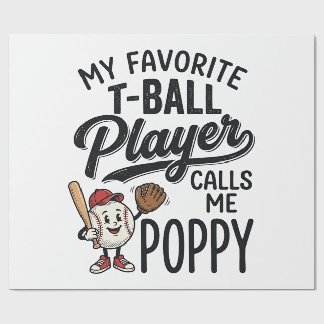 Favorit T-Ball Spelare Kallar Mig Poppy Tröja Desi Presentpapper (Platt)