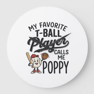 Favorit T-Ball Spelare Kallar Mig Poppy Tröja Desi Stor Klocka