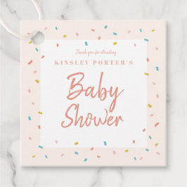 Favorit taggar för baby shower med sprinkle-kant gåvor etiketter