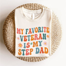 Favorit Veteran är mitt steg Pappa Retro Groovy Wh T Shirt