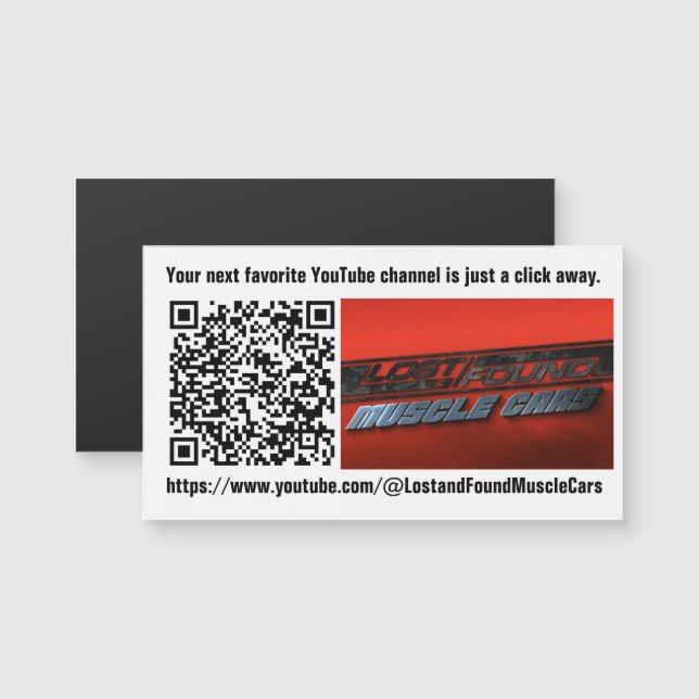 Favorit Youtube Channel QR Code Magnet (Fram/baksida)