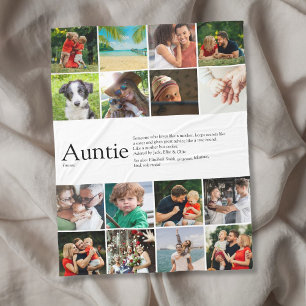 Favoritant Aunt Auntie Definition Fotokollage Fleecefilt