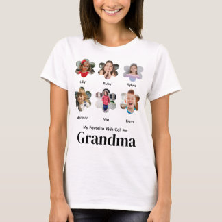 Favoritbarn kallar mig Mormor Anpassad fotokollage T Shirt