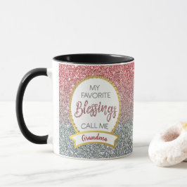 Favoritblad för mormor Ro Silver Glitter Mugg