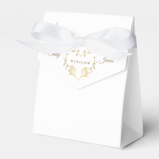 Favoritbox-Finare Guld Heart Presentaskar (Framsidan Sidan)