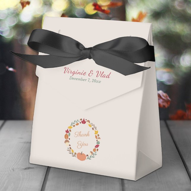 Favoritbox för andedräkt och fallbröllop presentaskar (Wreath & Fall Wedding Favor Box)