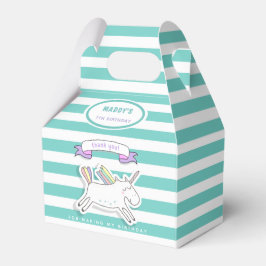 Favoritbox för cute Unicorn Teal Stripe Barns föde Presentaskar