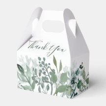 Favoritbox för eukalyptus-bröllop med silverGrönt