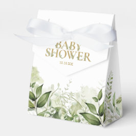 Favoritbox för Greenery Foliage Guld Baby Shower Presentaskar