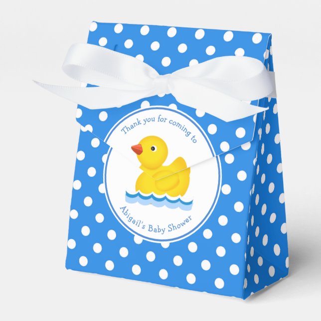 Favoritbox för gummi Anka Blue Polka-babybabykläde Presentaskar (Framsidan Sidan)