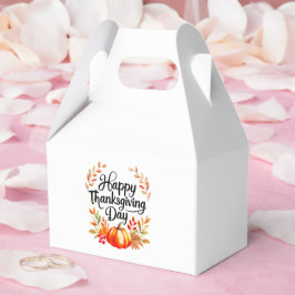 Favoritbox för happy thanksgiving-dagen med pumpa presentaskar