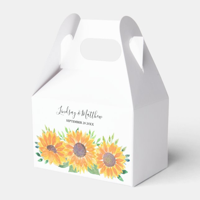 Favoritbox för solrosblommor i land presentaskar (Framsidan Sidan)