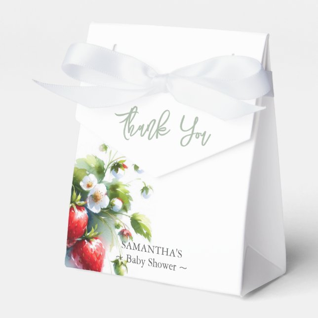 Favoritboxar för babyskor Vattenfärgjordgubbar Presentaskar (Framsidan Sidan)