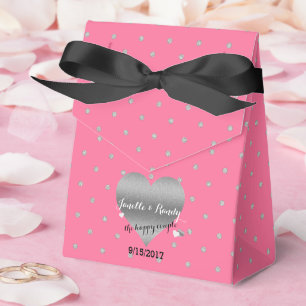 Favoritboxar för ro Rosa och Silver Polka dots Presentaskar
