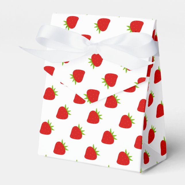 Favoritboxen Cute Red Strawberry Mönster Tält Presentaskar (Framsidan Sidan)