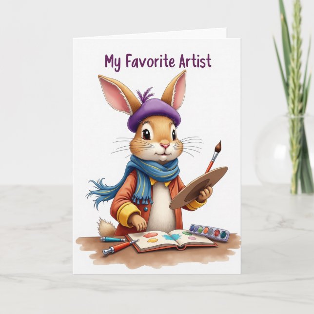 Favorite Artist Bunny Card Kort (Framsida)