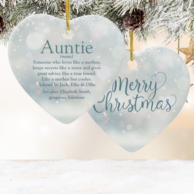 Favorite Auntie Moster Definition God jul Julgransprydnad Keramik (Favorite Auntie Aunt Definition Merry Christmas Ceramic Ornament)