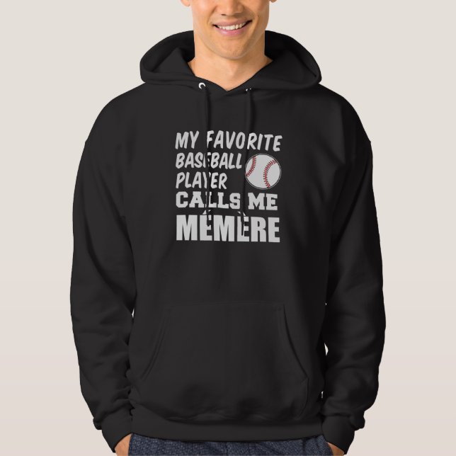 Favorite Baseball Player Calls Me Memere French Gr Hoodie (Framsida)