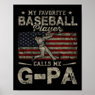 Favorite Baseball Player kallar mig G-pa Pappor Da Poster