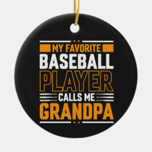 Favorite Baseball Player kallar mig Grandpa Julgransprydnad Keramik