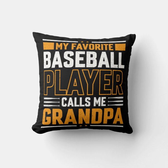 Favorite Baseball Player kallar mig Grandpa Kudde (Framsida)