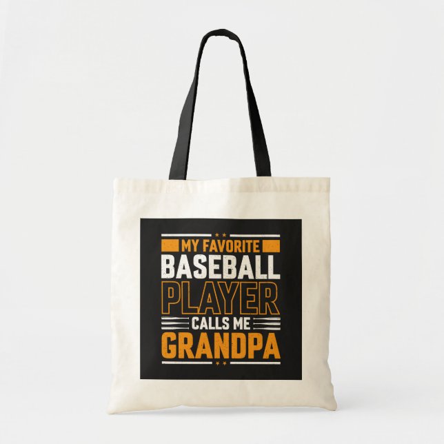 Favorite Baseball Player kallar mig Grandpa Tygkasse (Framsidan)