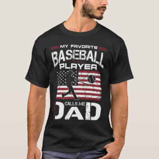 Favorite Baseball Player ringer mig Pappa USA flag T Shirt