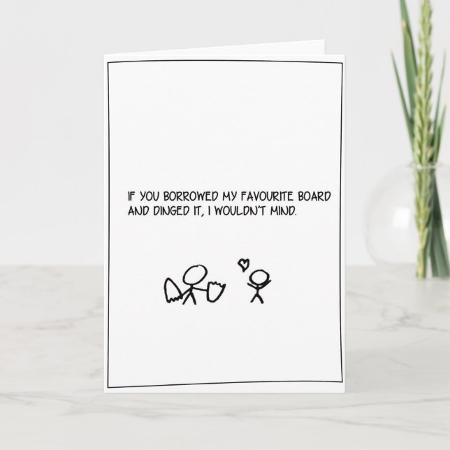 "Favorite Board" - Surfing Valentine’s Card Helgkort (Framsida)