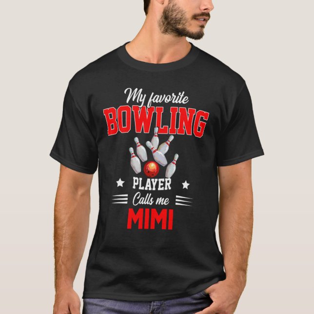 Favorite Bowling Player ringer mig Mimi Mors dag T Shirt (Framsida)