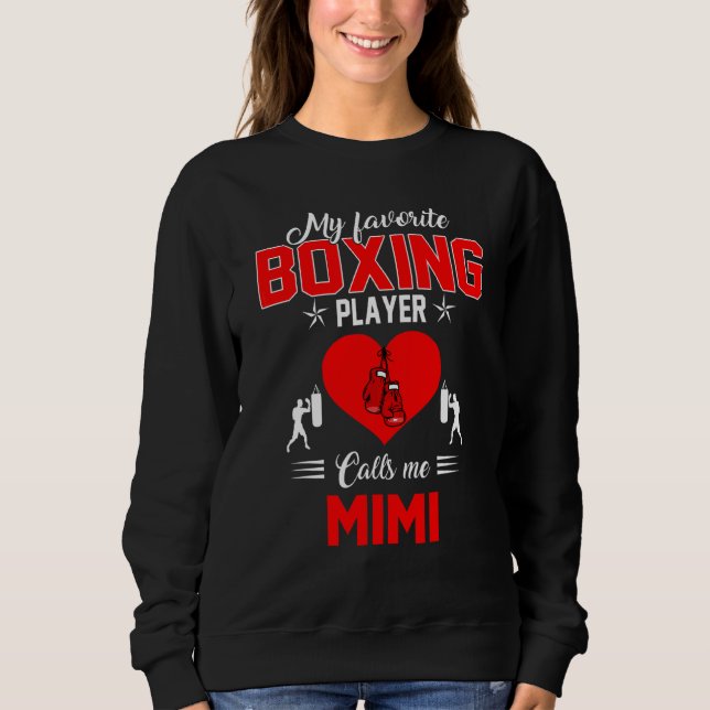 Favorite Boxing Player anropar mig Mimi Mors dag T Shirt (Framsida)