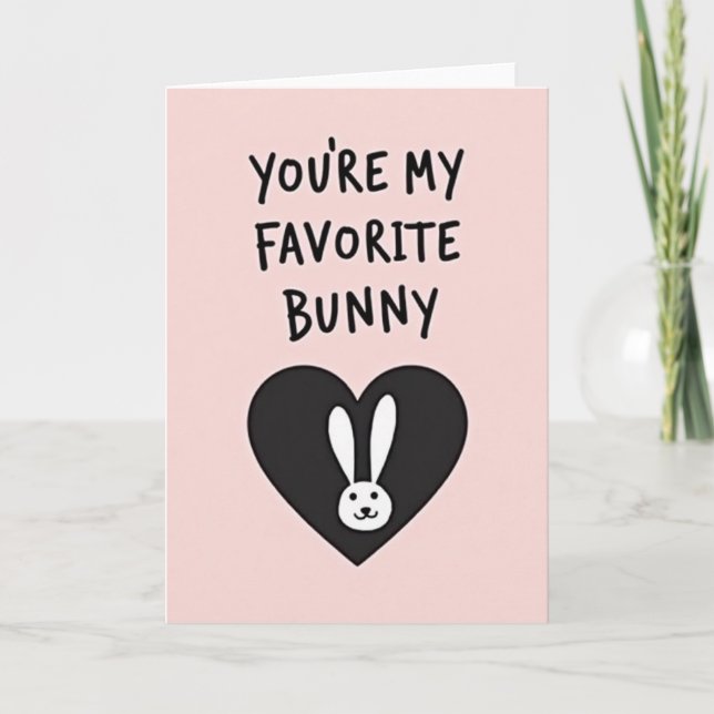 Favorite Bunny Love Heart Card Kort (Framsida)