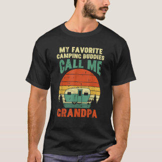 Favorite Camping Buddies Grandpa Retro Grandfather T Shirt