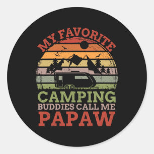 Favorite Camping Buddies kallar mig Papaw Fars dag Runt Klistermärke