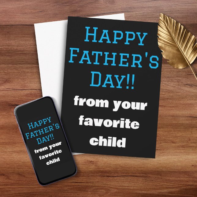 Favorite Child Funny Fars dag Julkort (Favorite Child Funny Father's Day Holiday Card + Digital Download)
