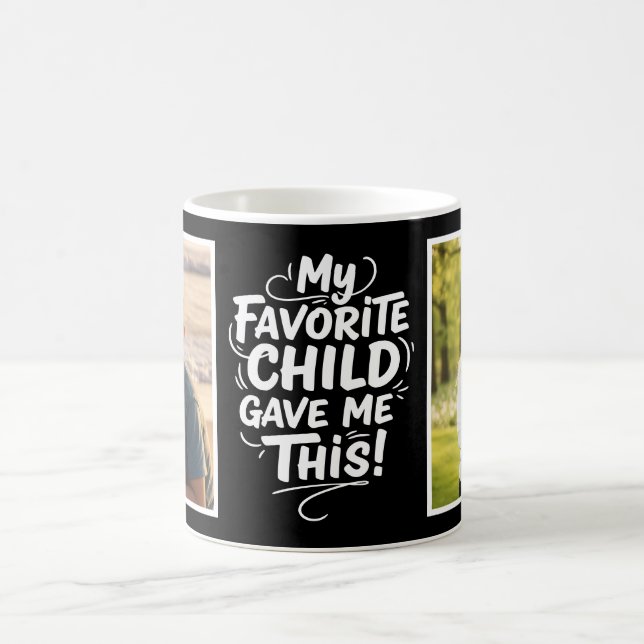 Favorite Child Gave Me This 2 Photo Brush Script  Kaffemugg (Center)