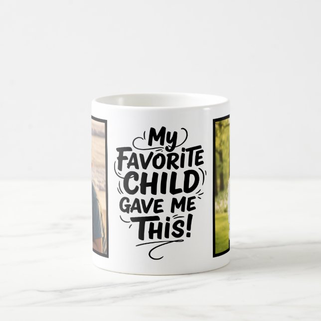 Favorite Child Gave Me This Two Photo Brush Script Kaffemugg (Center)