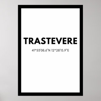 Favorite City Trastevere Italien Skyline Coordinat Poster