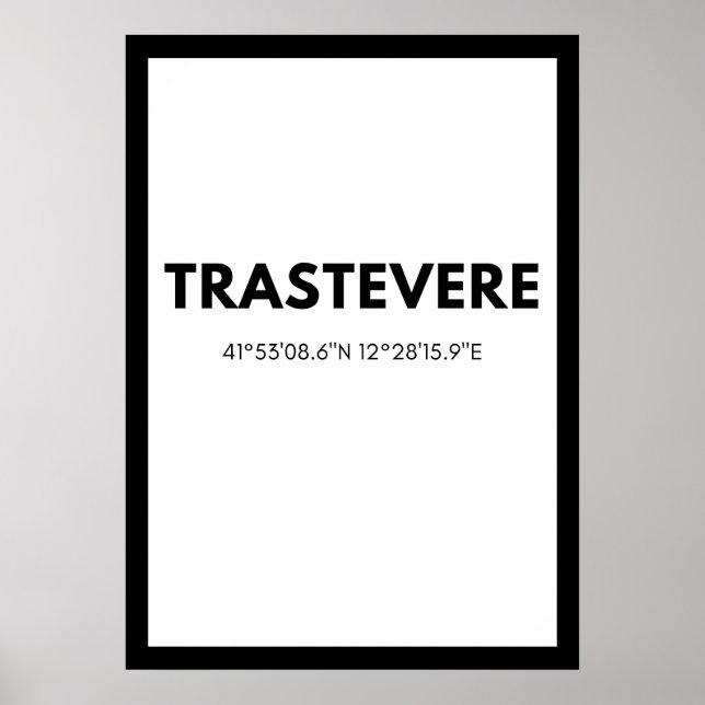 Favorite City Trastevere Italien Skyline Coordinat Poster (Framsidan)