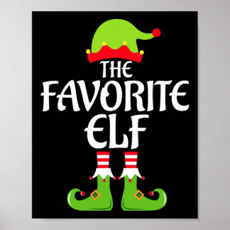 Favorite Elf Matching Family Group jul Party Poster