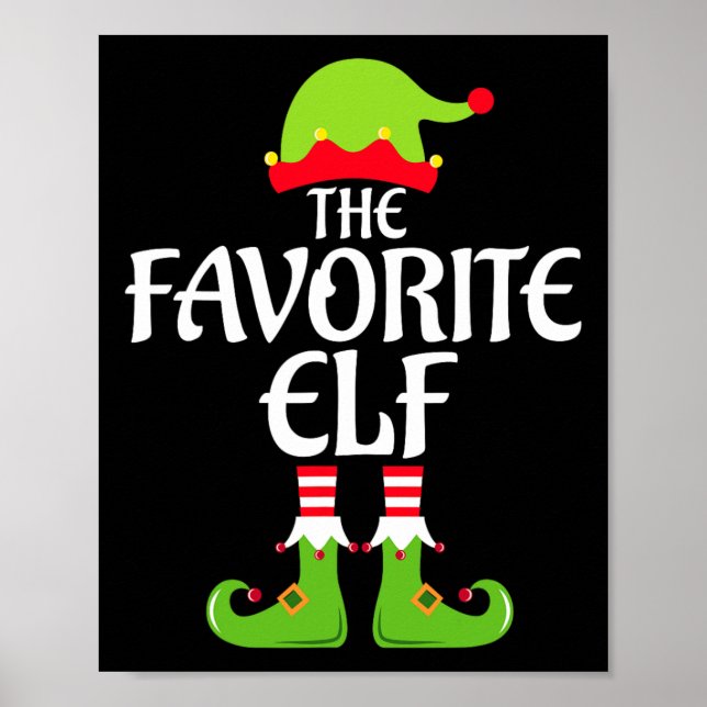 Favorite Elf Matching Family Group jul Party Poster (Framsidan)