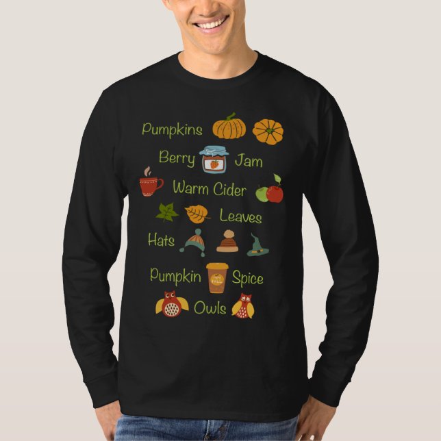 Favorite Fall Things Autumn Season T Shirt (Framsida)