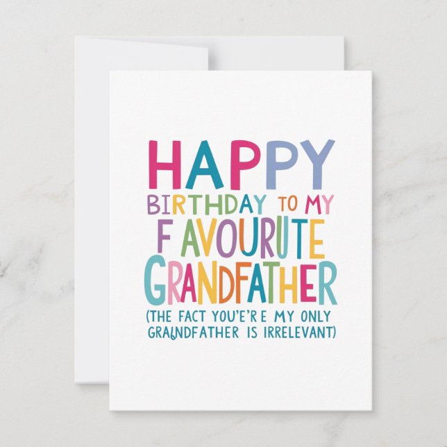 "Favorite - farfar Birthday Card" Julkort (Framsida)