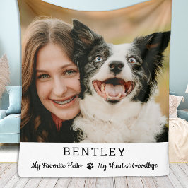 Favorite Hej Anpassningsbar Photo Pet Hund Memoria Fleecefilt